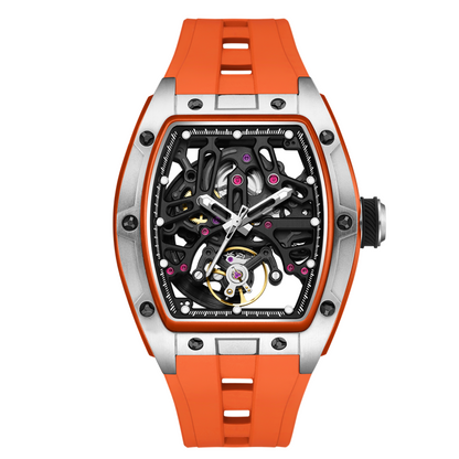 New Skeleton Dial Watches for Men – Waterproof Stainless Steel Automatic Mechanical Wristwatch 9198-1